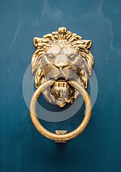 Antique door knob lion head