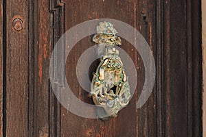 Antique door knock in Valletta Malta on old doors