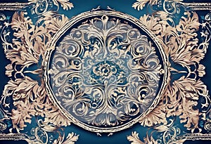 antique element illustration style Retro background design calligraphy mandala baroque pattern ornament colorful Decorative