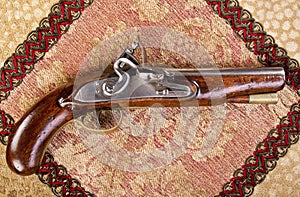 Antique English Flintlock Pistol. photo
