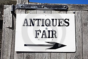 Antique fair sign