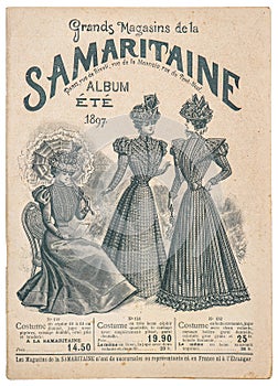 Antique fashion shop advertising original shopping catalog Paris photo