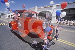 Antique Fire Chief Car in July 4th Parade, Ojai, California