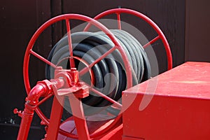 Antique fire engine hose