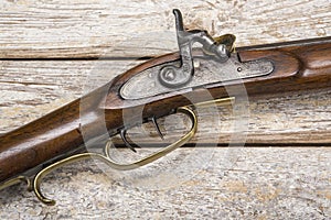 Antique firearm weathered background