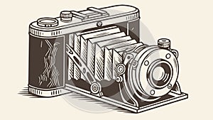 Antique Folding Bellows Camera Vector, vector design Generative AI