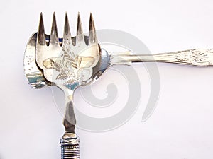Antique Fork and Antique Sugar Spoon