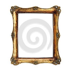 Antique frame. Isolated image.