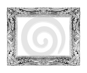 Antique frame isolated white background.