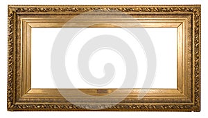 Antique frame is very old with cracks and uneven isolated on white background, with Clipping Paths