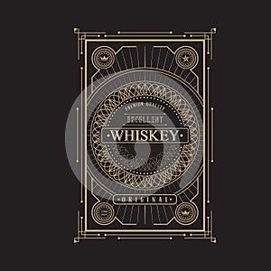 Antique frame vintage border whiskey label retro