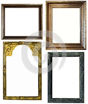 Antique frames on the white background