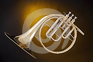 Antique French Horn Isolated