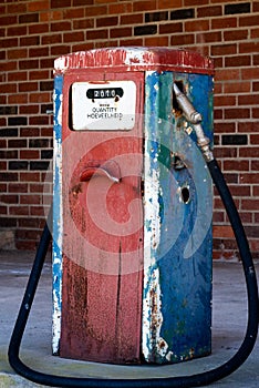 An antique fuel filling pump