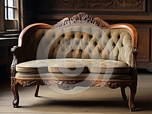 of antique furniture: a carved sofa or armchair