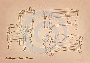 Antique furniture - vector