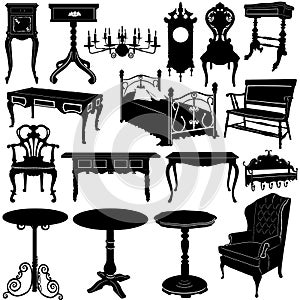 Antique furniture vector 2 photo