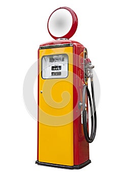 Antique gas pump, isolated