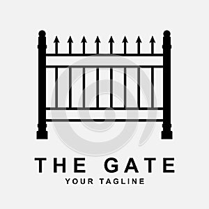 antique gate or vintage gate logo vector