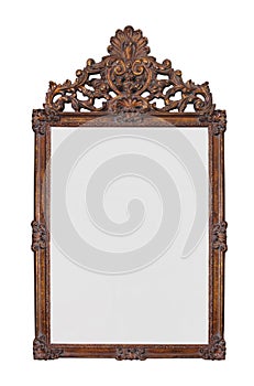 Antique gilt mirror isolated.