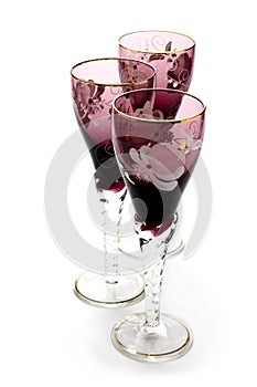 Antique glass beakers