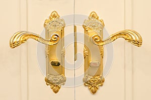 Antique gold plated door handle