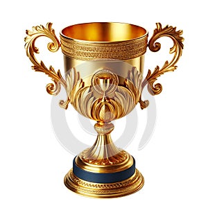 Antique gold winner\'s cup isolated