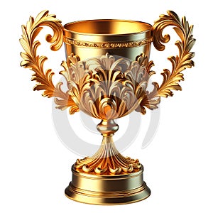Antique gold winner\'s cup isolated
