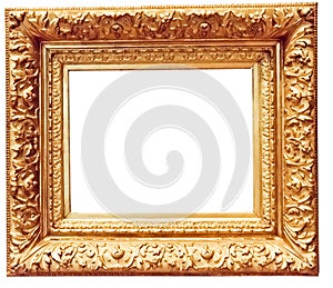 Antique golden frame isolated
