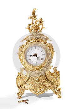 Antique goldish clock. photo