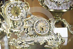 Antique goldish clock. photo