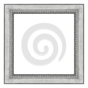 The antique gray frame isolated on white background