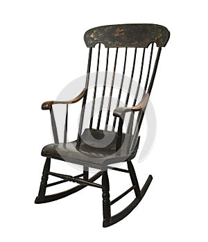 Antique handmade rocking chair photo