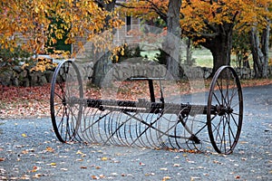 Antique Hay Rake in Fall