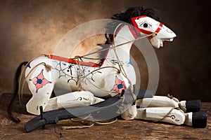 Antique horse marionette