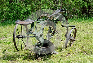 Antique horse plow used to cultivate fields