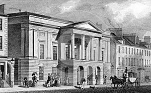 Antique Illustration of  Historic Assembly Rooms of Scottish City