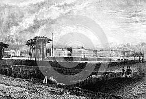 Antique Illustration of Historic Barracks of South East England