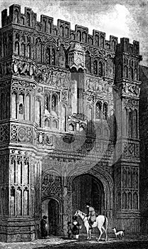 Antique Illustration of Historic Building of South East England