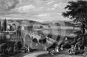 Antique Illustration of Historic Scottish City