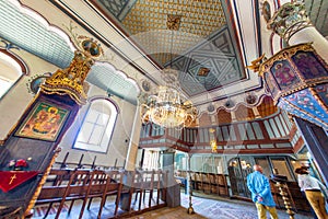 Antique interior in the church of the Bulgarian village Zheravna