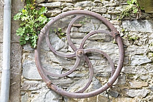 Antique iron wheel