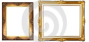 Antique isolated golden picture frame