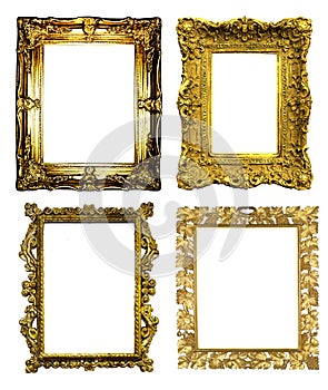 Antique isolated golden picture frame