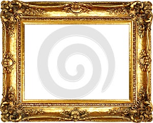 Antique isolated golden picture frame