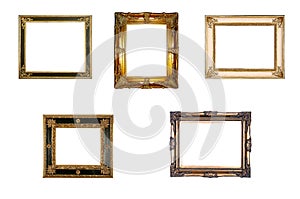Antique isolated golden picture frame