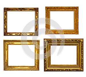 Antique isolated golden picture frame