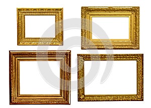 Antique isolated golden picture frame