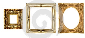 Antique isolated golden picture frame