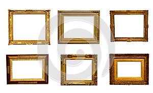 Antique isolated golden picture frame